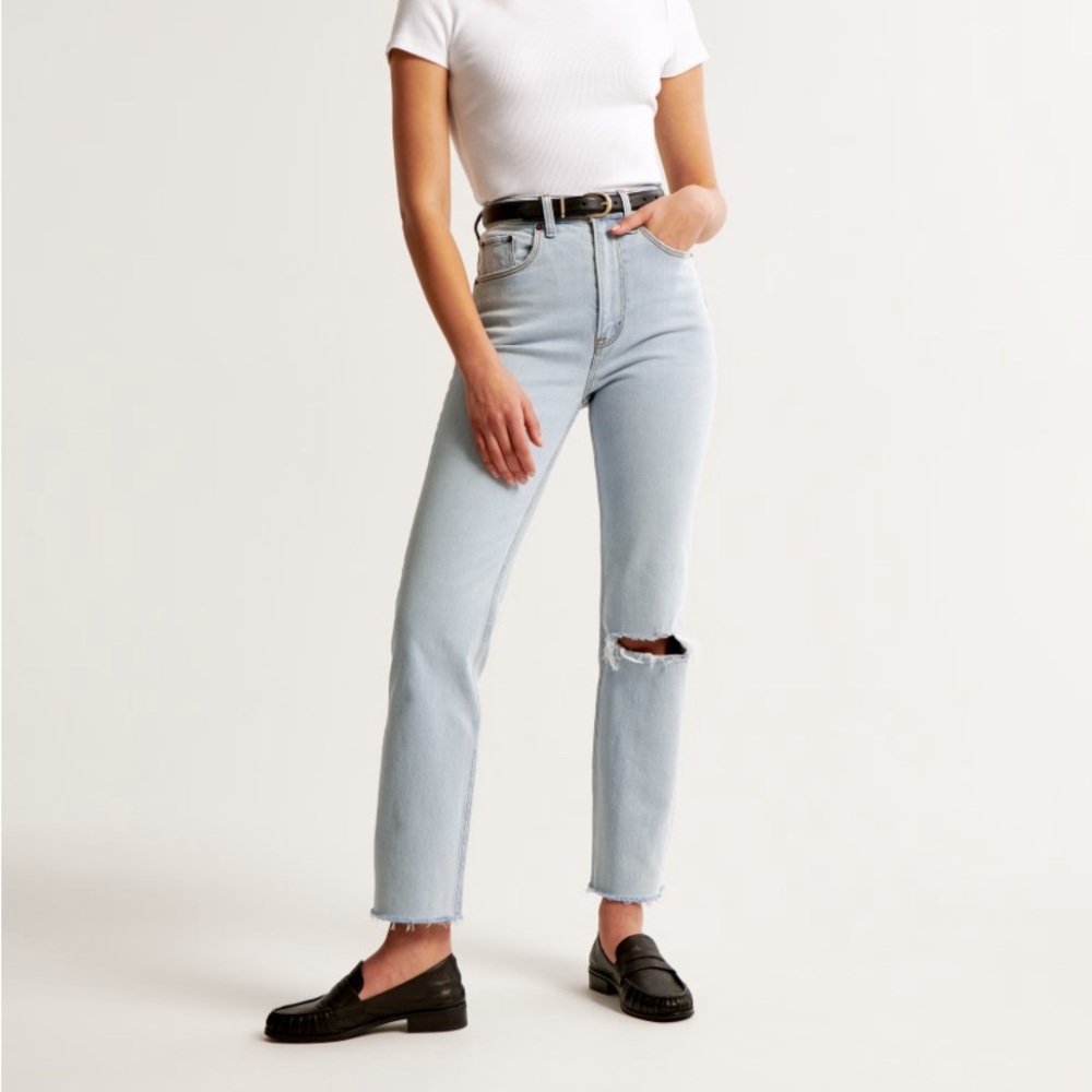 Abercrombie & Fitch Ankle Straight Ultra High Rise Jeans